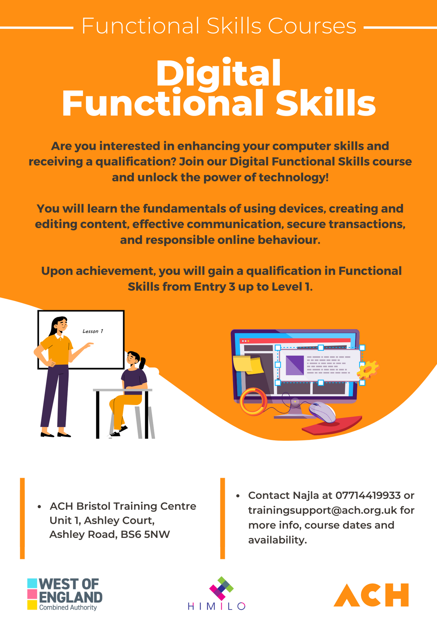 digital functional skills course poster