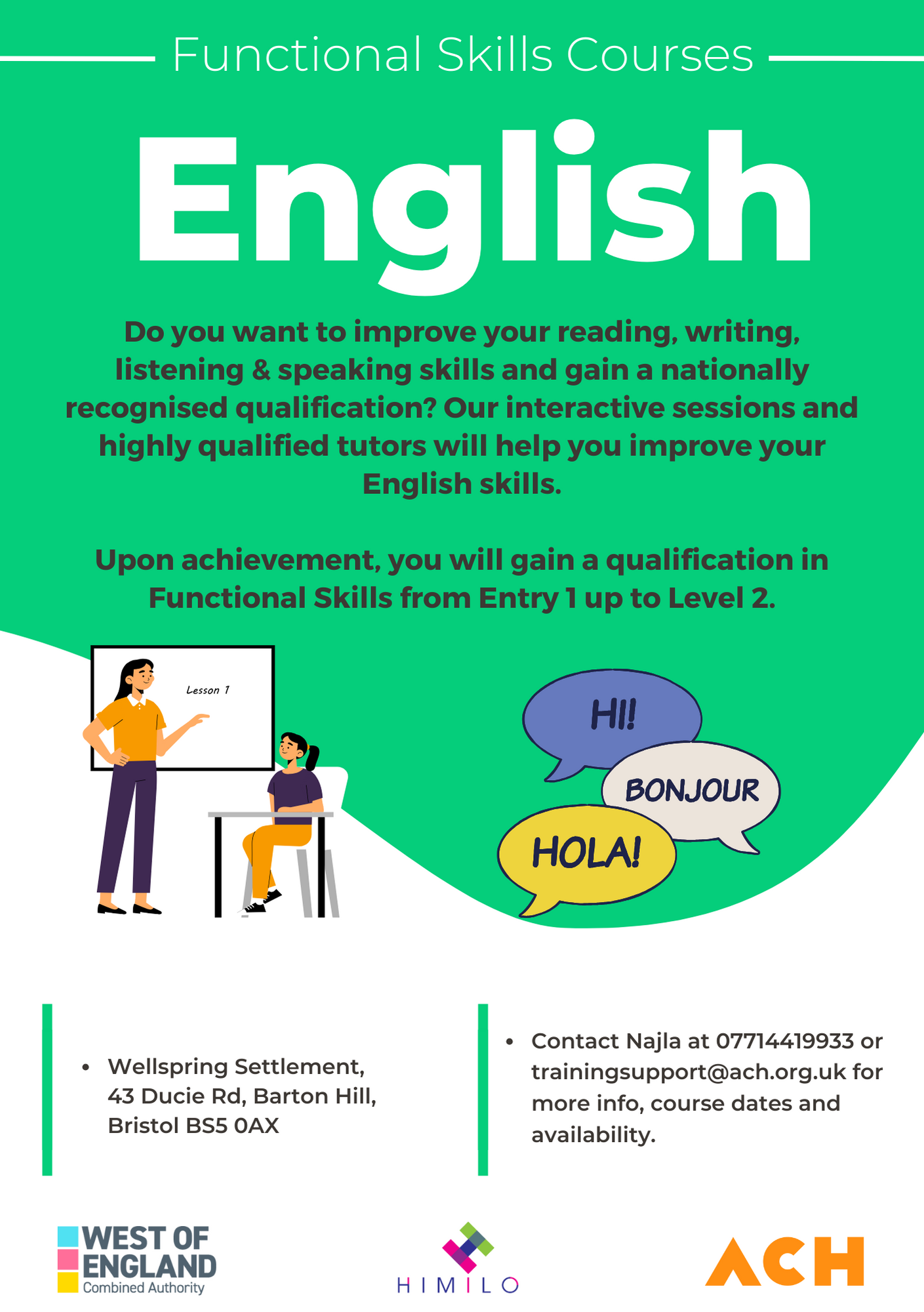 Functional Skills English Course Poster