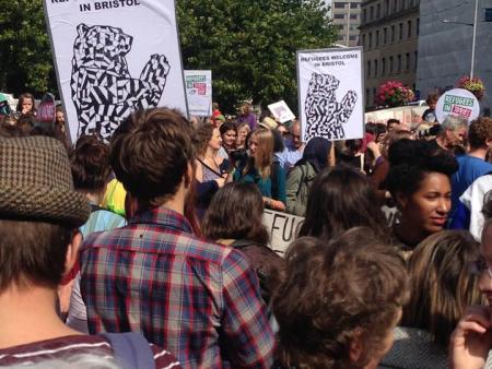 Protest for equal rights including the rights of migrants and refugees