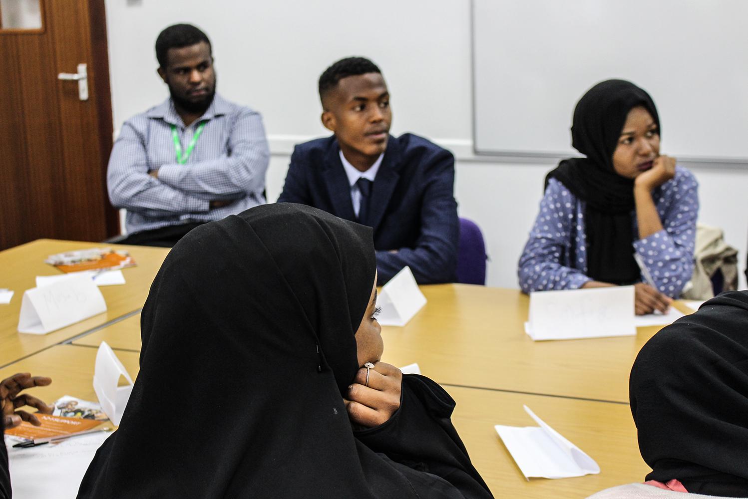 Young refugees attending an employment workshop in Bristol