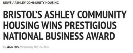 Headline in the newspaper when ACH won an award in Bristol