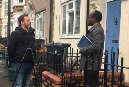 An interview taking part on refugees in the City of Bristol