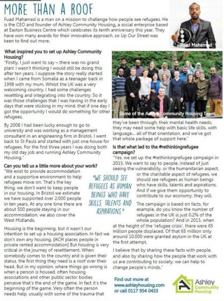 Coverage in the newspapers about our work for refugee housing in Bristol, Wolverhampton and Birmingham