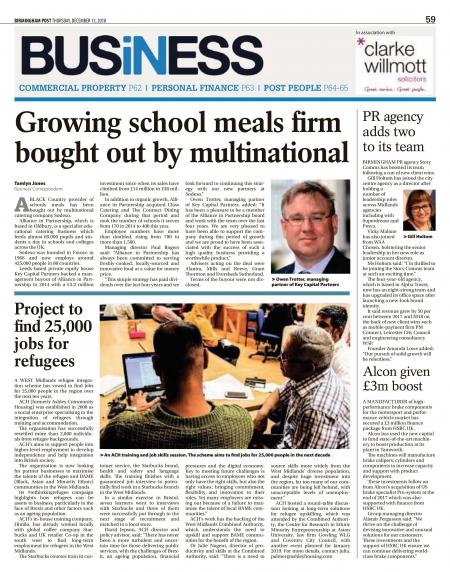 Birmingham Post article on ACH's work with 25,000 people over next 10 years 