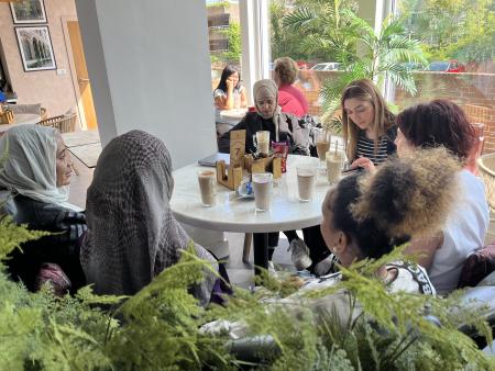 women drinking tea